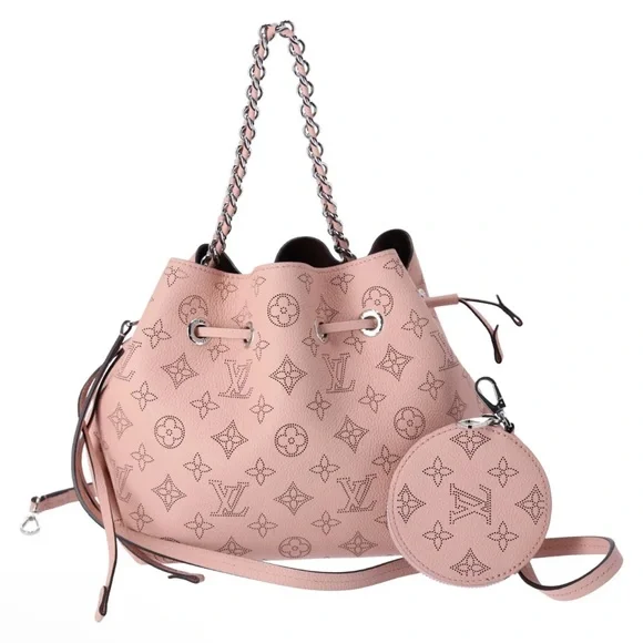 Louis Vuitton Bella Mahina Calf Leather Magnolia Pink Bucket Shoulder Bag M57068 - Picture 12 of 15